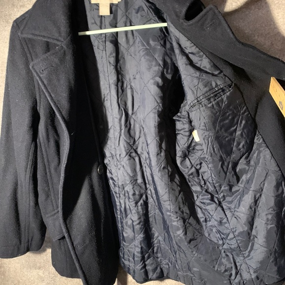 J. Crew Peacoat Insulated Navy Blue Dbl Breasted Wool & Rayon Size Petite Small - Picture 10 of 10